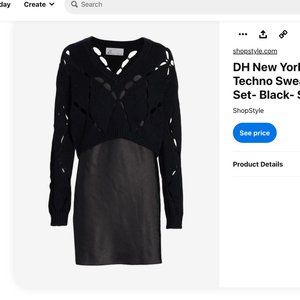 dh New York Two-Piece Dee Techno Sweater & Slip Dress Set - Size S (NWOT)